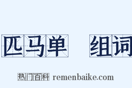 匹马单鎗组词是什么意思的图片